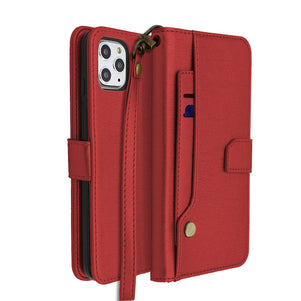 Red Portafoglio Pelle Case for iPhone 11 Pro Max