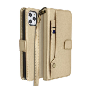 Gold Portafoglio Pelle Case for iPhone 11 Pro Max