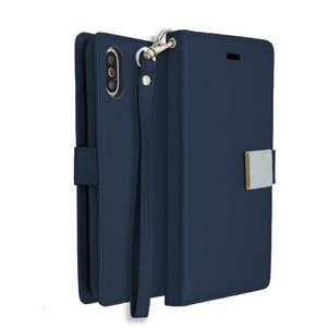 Navy Blue Portafoglio Lux Case for iPhone X/XS