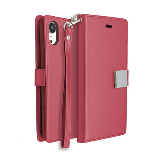 Hot Pink Portafoglio Lux Case for iPhone XR