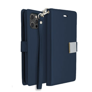 Navy Blue Portafoglio Lux Case for iPhone 12 / 12 Pro