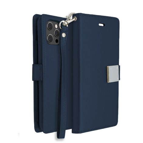 Navy Blue Portafoglio Lux Case for iPhone 12 / 12 Pro