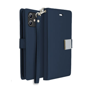 Navy Blue Portafoglio Lux Case for iPhone 12 Mini