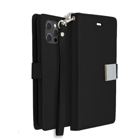 Black Portafoglio Lux Case for iPhone 12 / 12 Pro