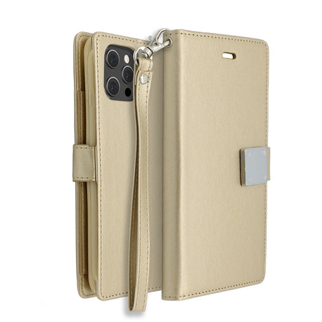 Gold Portafoglio Lux Case for iPhone 12 / 12 Pro