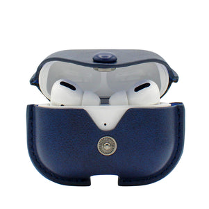 Blue Leather Clip AirPod Pro Case