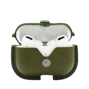 Green Leather Clip AirPod Pro Case