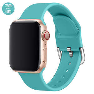 Blue Silicone iWatch Band with D Buckle 38/40mm