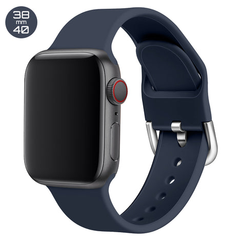 Dark Blue Silicone iWatch Band with D Buckle 38/40mm