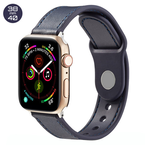 Dark Blue TPU Leather iWatch Band 38/40mm