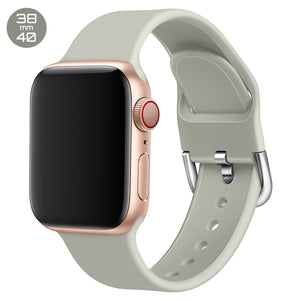 Grey Silicone iWatch Band with D Buckle 38/40mm