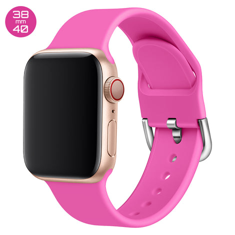 Hot Pink Silicone iWatch Band with D Buckle 38/40mm