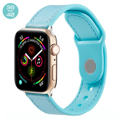 Light Blue TPU Leather iWatch Band 38/40mm