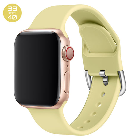 Yellow Silicone iWatch Band with D Buckle 38/40mm