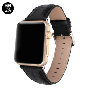 Black Crocodile Leather iWatch Band 38/40mm