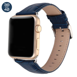 Blue Crocodile Leather iWatch Band 38/40mm