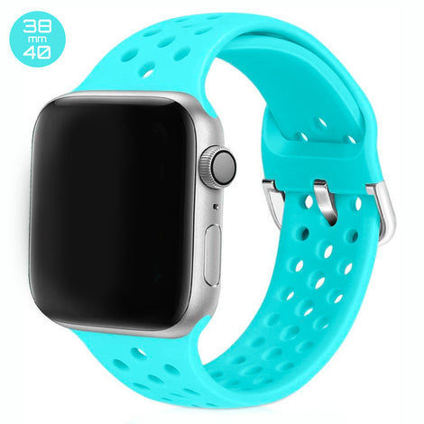 Light Blue Breathable Silicone iWatch Band 38/40mm