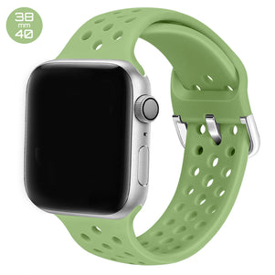 Mint Breathable Silicone iWatch Band 38/40mm