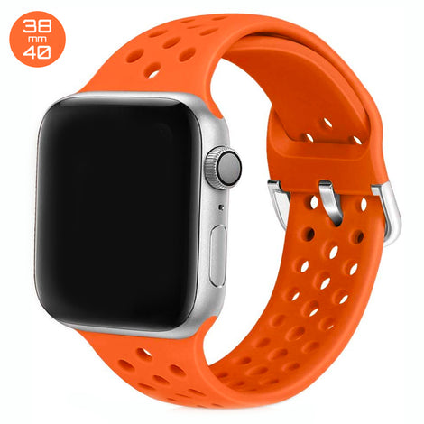 Orange Breathable Silicone iWatch Band 38/40mm