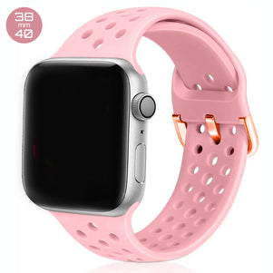 Pink Breathable Silicone iWatch Band 38/40mm