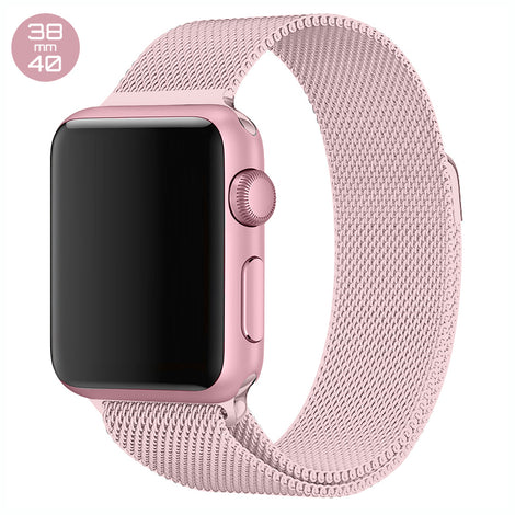 Pink iWatch Milanese Stainless Steel Loop Band 38/40mm