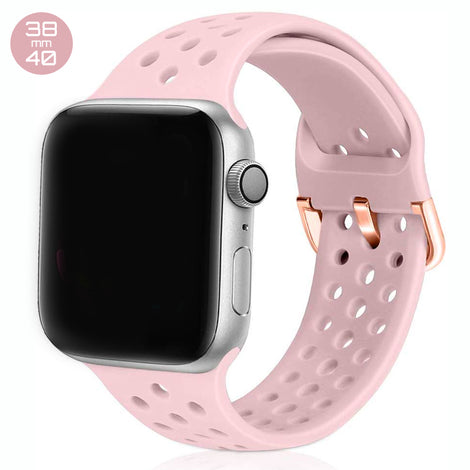 Pink Sand Breathable Silicone iWatch Band 38/40mm