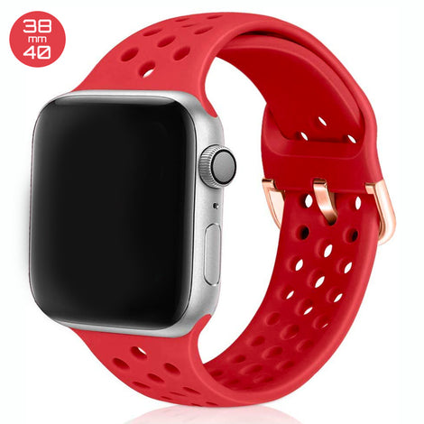 Red Breathable Silicone iWatch Band 38/40mm