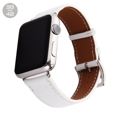 White Single Tour Leather iWatch Band 38/40mm