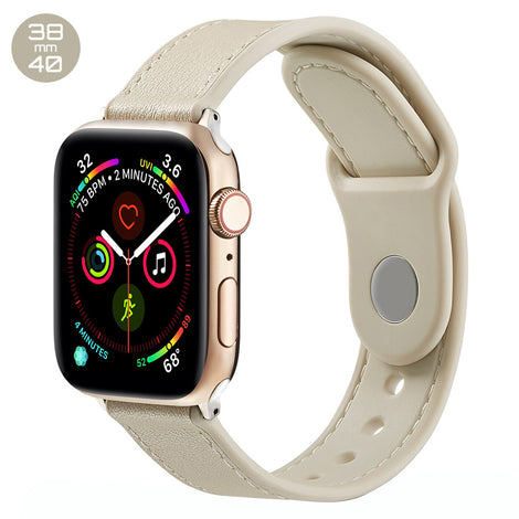 White TPU Leather iWatch Band 38/40mm