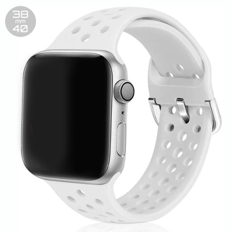 White Breathable Silicone iWatch Band 38/40mm