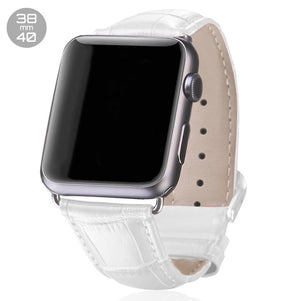 White Crocodile Leather iWatch Band 38/40mm