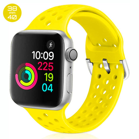 Yellow Breathable Silicone iWatch Band 38/40mm