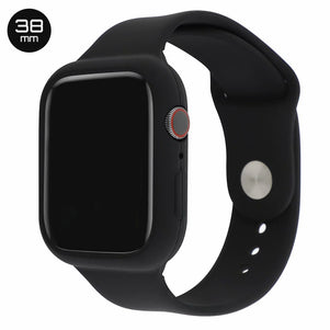 Black Silicone iWatch Band with Case 38mm