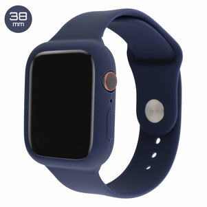 Dark Blue Silicone iWatch Band with Case 38mm