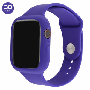 Purple Silicone iWatch Band with Case 38mm