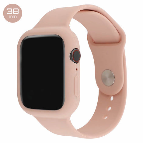 Rose Pink Silicone iWatch Band with Case 38mm