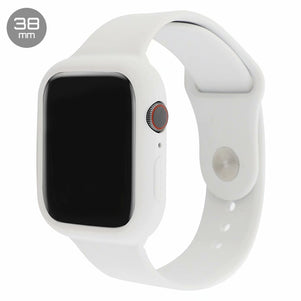 White Silicone iWatch Band with Case 38mm