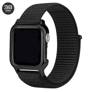 Black Nylon iWatch Band with Case 38mm