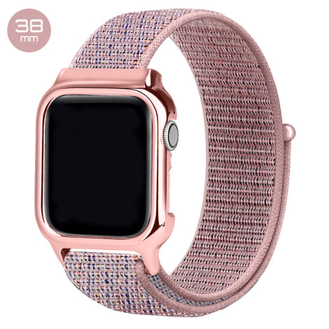 Pink Sand Nylon iWatch Band with Case 38mm