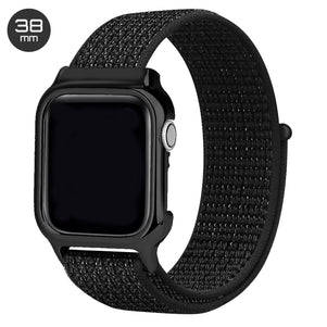 Reflector Black Nylon iWatch Band with Case 38mm