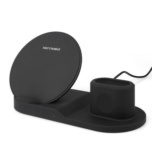 3-in-1 Wireless Charger for iPhone, Airpods, and iWatch (Flat)