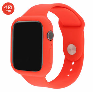 Red Silicone iWatch Band with Case 40mm