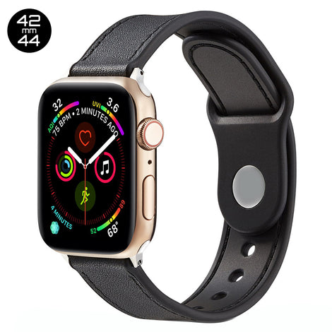 Black TPU Leather iWatch Band 42/44mm