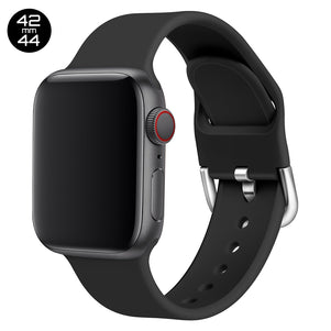 Black Silicone iWatch Band with D Buckle 42/44mm