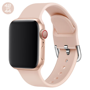 Rose Pink Silicone iWatch Band with D Buckle 42/44mm