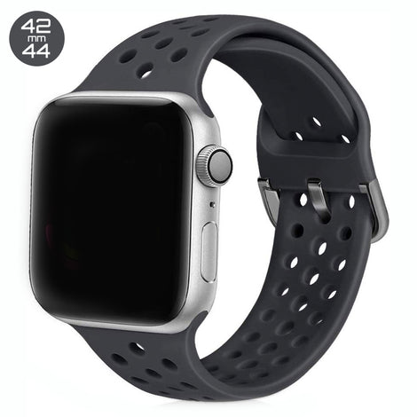 Dark Grey Breathable Silicone iWatch Band 42/44mm