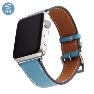 Light Blue Single Tour Leather iWatch Band 42/44mm