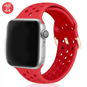 Red Breathable Silicone iWatch Band 42/44mm