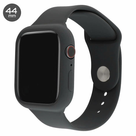 Dark Grey Silicone iWatch Band with Case 44mm