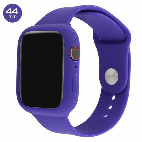 Purple Silicone iWatch Band with Case 44mm